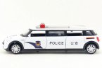 White Long Size Police Diecast Mini Cooper Toy