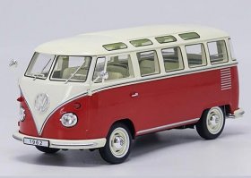 1:18 Scale Red / Blue Diecast 1962 Volkswagen T1 Bus Model