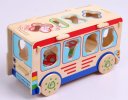 Kids Wooden Digital Big Educational Bus Toy