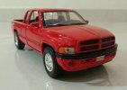 Red / Silver 1:24 Scale Welly Diecast Dodge RAM 1500 Pickup