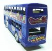 Long Scale Blue Plastics Kids Double-Decker Bus Toy