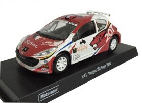 1:43 Red-White Motorama Diecast Peugeot 207 Super 2000 Model