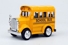 Yellow / White /Wine Red Mini Scale Kids Diecast School Bus Toy