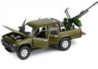 White /Army Green /Yellow Diecast Toyota Hilux Pickup Truck Toy