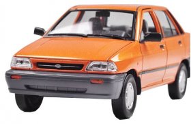 Silver / White / Red / Orange 1:24 Diecast Kia Pride Model