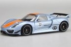 Blue 1:24 Scale Welly Diecast Porsche 918 RSR Model