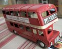 NO.76 Red Tinplate Retro Style London Double Decker Bus Model