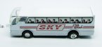 Diecast White Opening Bus Door Kids Toy Tour Bus