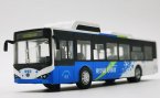 1:64 Scale Blue Diecast BYD 12M Battery Electric City Bus Model