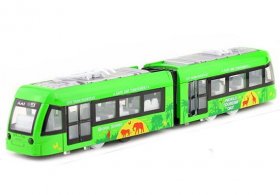 Kids Red / Green / Blue Diecast Articulated Trolley Bus Toy