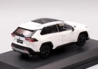 White / Red 1:43 Scale Diecast 2021 Toyota RAV4 Hybrid Model