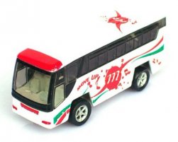 Pull-back Function Mini Scale White-red Kids Tour Bus Toy