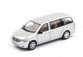 1:64 Scale Silver / Deep Blue Diecast 2004 Buick GL8 MPV Model