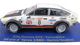 White 1:43 Scale Diecast Alfa Romeo GTV Model