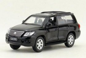 Kids 1:43 Scale Black / White Diecast Lexus LX570 Toy