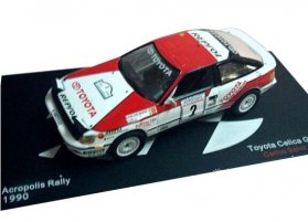 Red-White 1:43 Scale 1990 Diecast Toyota Celica GT-FOUR Model