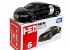 Black 1:62 Scale NO.6 Tomy Tomica Kids Diecast Audi R8 Toy