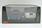 1:43 Schuco Blue VW Beetle Mit Hymer Eriba Puck Model