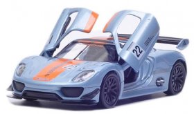 Kids Blue 1:36 Scale Welly Diecast Porsche 918 RSR Toy