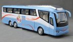 Large Scale Kids Green / Blue Pull-back Function Tour Bus Toy