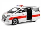 White-Red 1:32 Kids Ambulance Diecast Toyota Alphard MPV Toy