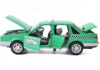 Green 1:32 Scale Diecast VW Santana Taxi Car Toy