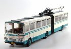 White-Blue BD562 Diecast Beijing Articulated Trolley Bus Model