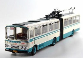 White-Blue BD562 Diecast Beijing Articulated Trolley Bus Model