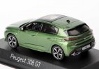 1:43 Scale Green NOREV Diecast 2021 Peugeot 308 GT Model