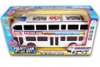 Kids White Police Theme Electric Double-deck Bus Toy