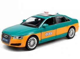 Green-Yellow 1:32 Scale Pull-Back Function Diecast Audi A8 Taxi