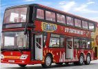 1:42 Scale Red Sightseeing Kids Diecast Double Decker Bus Toy