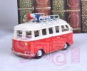 Medium Scale Red-White Ancient Style Bus Model