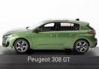 1:43 Scale Green NOREV Diecast 2021 Peugeot 308 GT Model