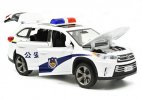 Kids 1:32 Scale White Police Diecast Toyota Highlander SUV Toy