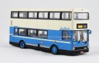 1:76 Scale White-Blue CORGI Hong Kong NO. 260 Double-decker Bus