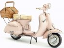 1:8 Scale Tinplate Pink / Blue Vintage 1965 Vespa Scooter Model