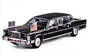 Black 1:24 Diecast 1972 Lincoln Continental Reagan Car Model