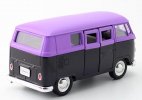 Kids Purple-Black Welly 1:36 Scale Diecast 1963 VW T1 Bus Toy