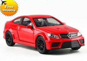 Kids 1:36 Red / White Diecast Mercedes-Benz C63 AMG Coupe Toy