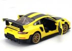 1:32 Scale Yellow / Gray Kids Diecast Porsche 911 GT2 RS Toy