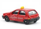 Red 1:64 Scale Diecast FAW Xiali TJ7100 Hatchback Taxi Model