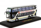 Silver 1:64 Diecast Asiastar JS 6130SHJ Double Decker Bus Model