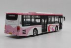 White-Pink 1:43 Diecast ShangHai Daewoo City Bus Model