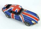 Handmade Blue Medium Scale Tinplate 1961 Jaguar E-Type Model