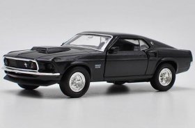 1:36 Scale Welly Black Diecast 1969 Ford Mustang Boss 429 Toy