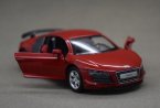 1:43 Scale Red / White Kids Diecast Audi R8 GT Car Toy