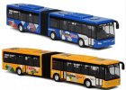 Red / Blue / Yellow Pull-Back Function Diecast Articulated Bus