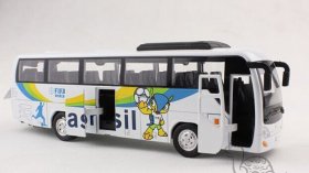 Kids White Diecast Brazil World Cup Theme Tour Bus Toy