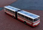 1:64 White-Red BK670 Diecast Beijing Articulated Bus Model